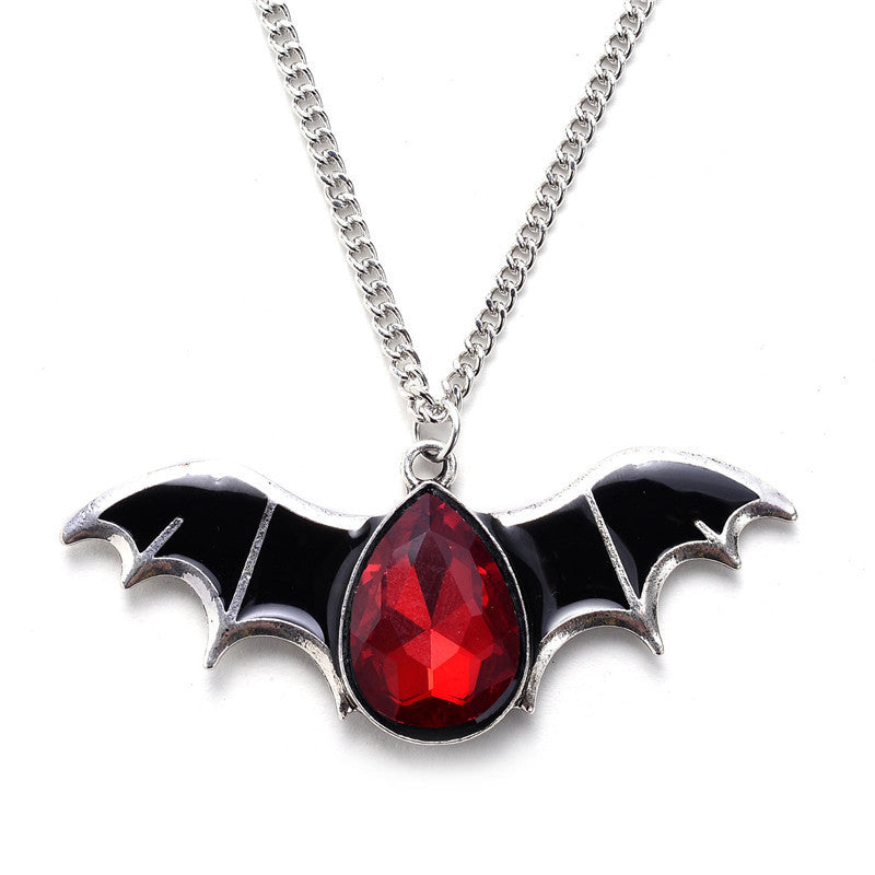 Wholesale  Bat Necklace Punk Oil Drip Sweater Chain